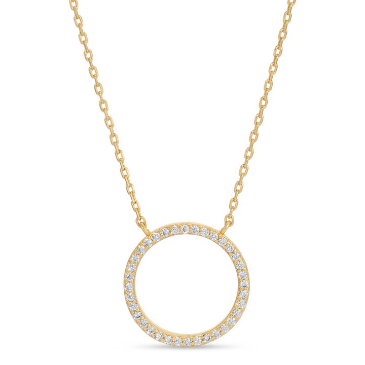 Splendid Iris Open Pave Circle Pendant