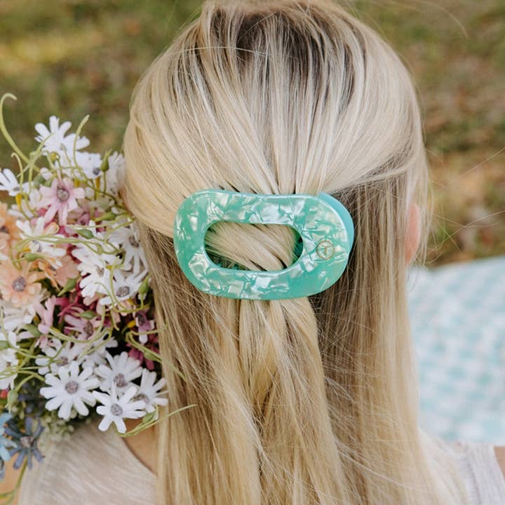 TELETIES Round Flat Hair Clip - Medium