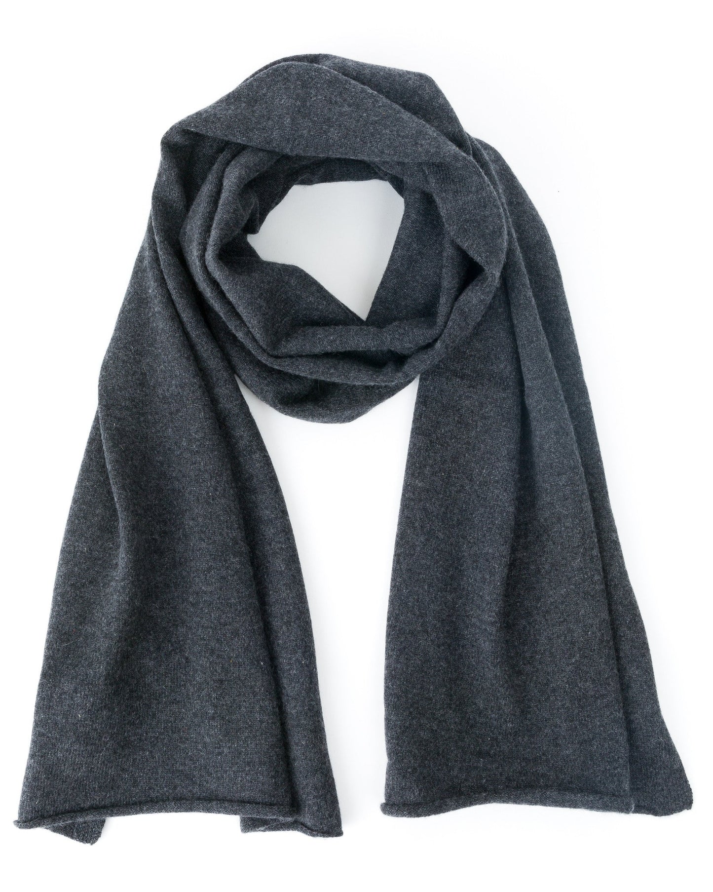 Quinn Cashmere Marled Scarf in Charcoal Heather