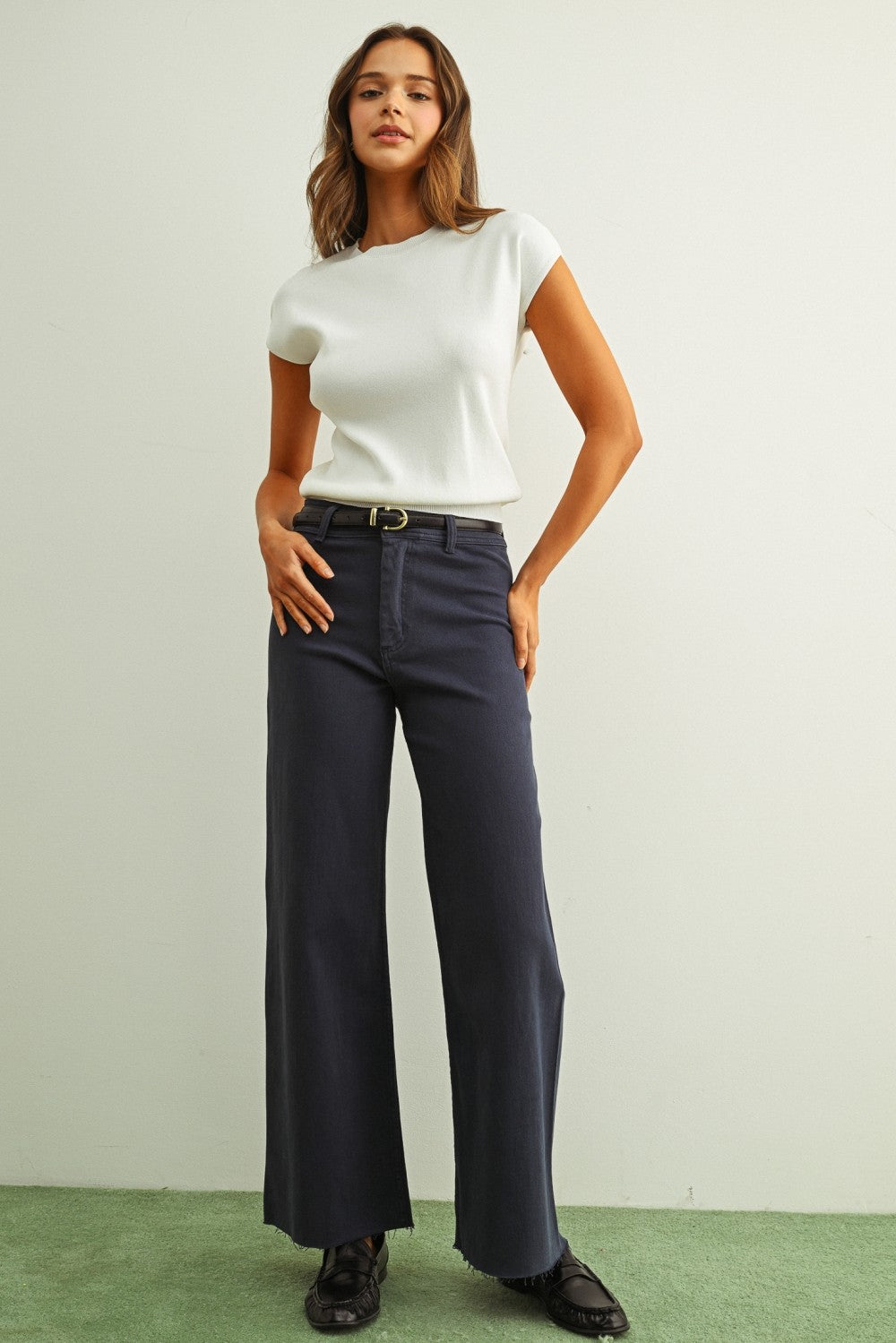 DEON Cap Sleeve Knit Top