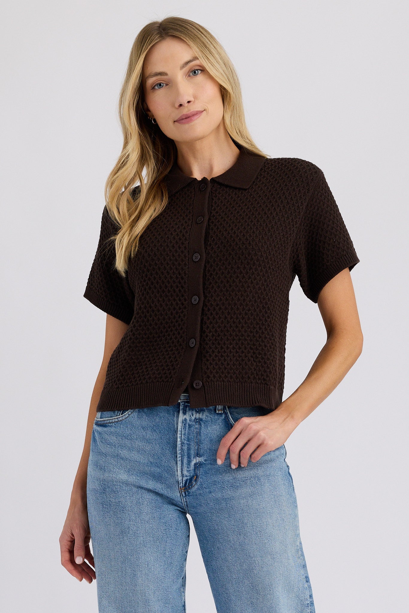 Stitches & Stripes Andre Polo Top in Carob