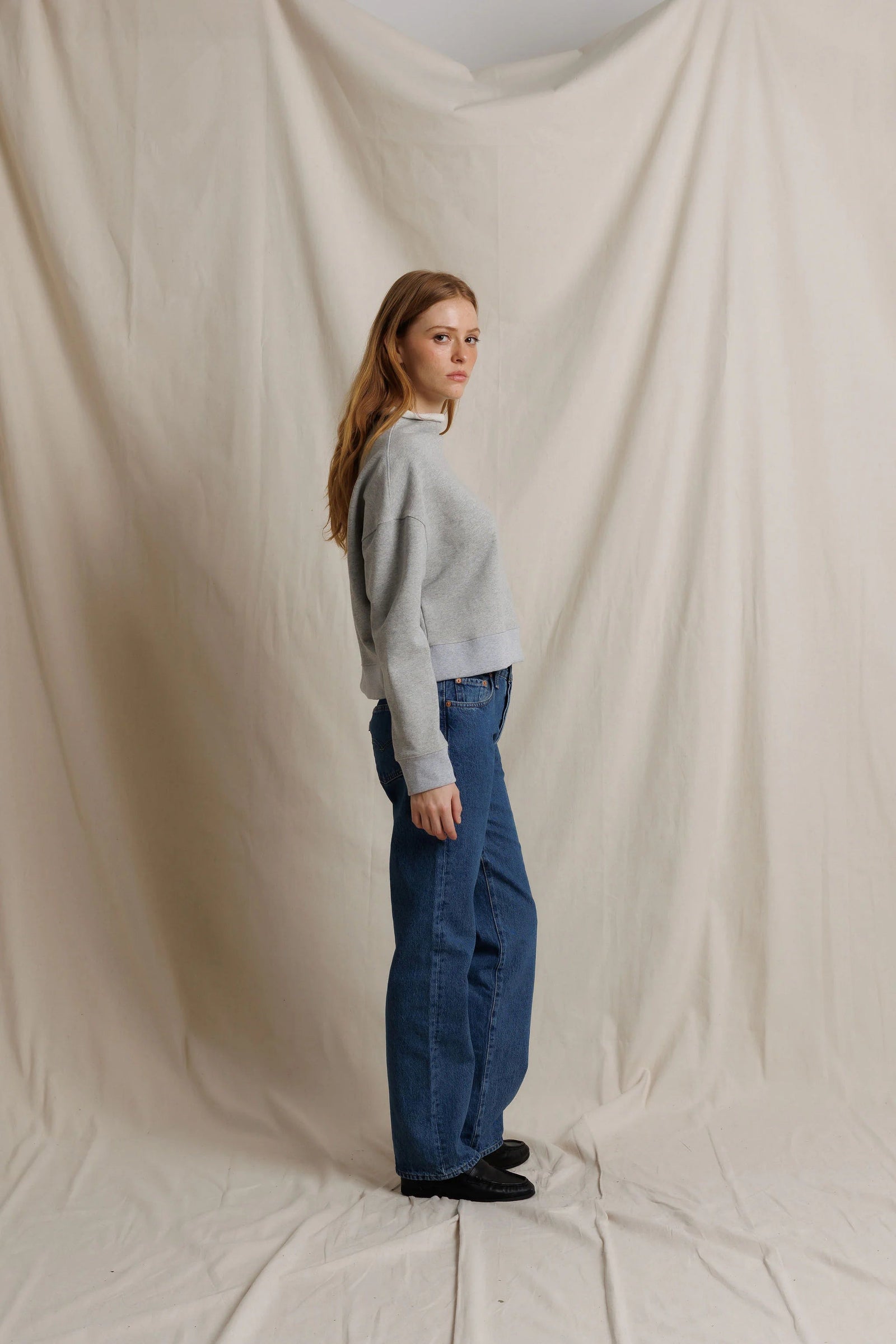 perfectwhitetee Arden Top Heather Grey