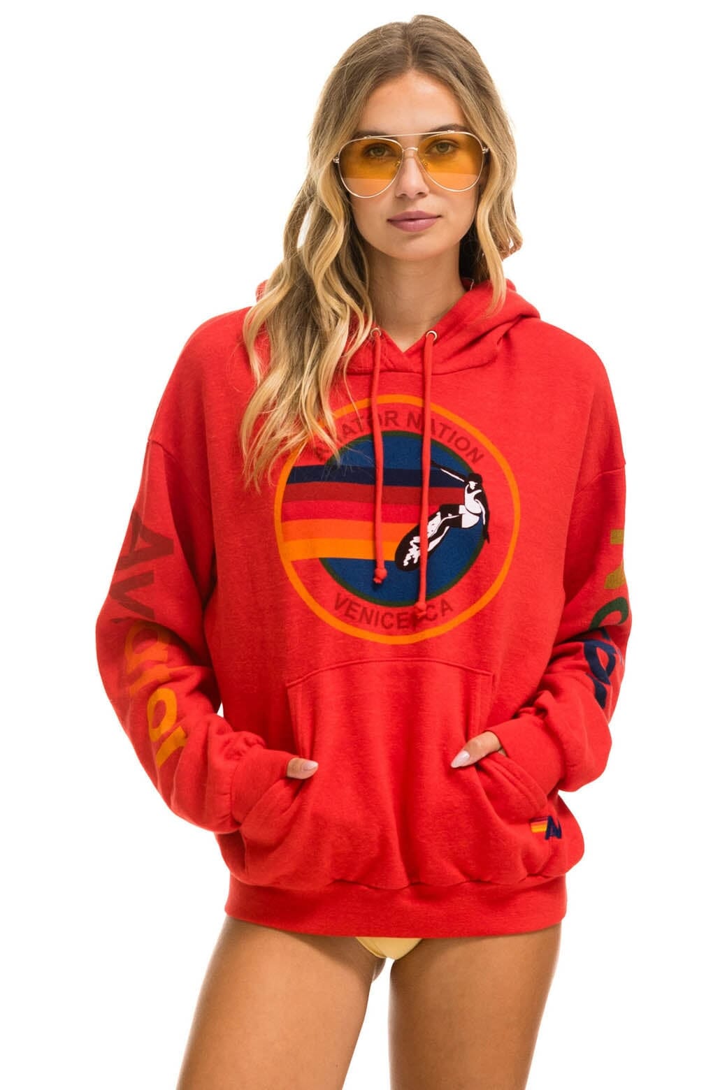 Aviator Nation - Aviator Nation Pullover Hoodie Relaxed Red