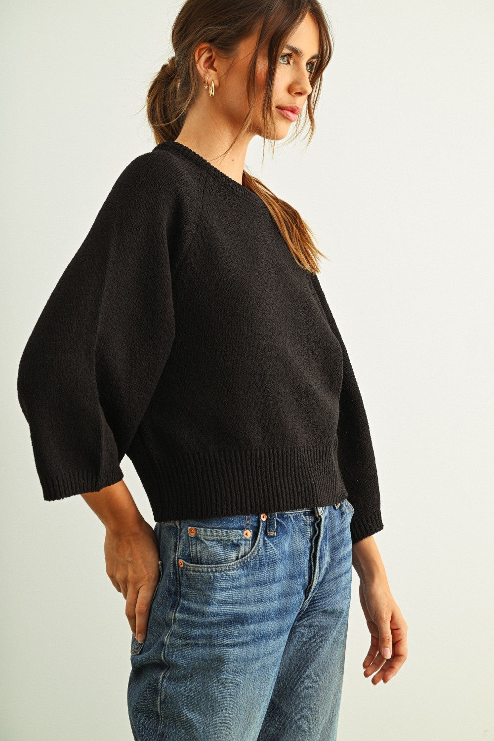 DEON 3/4 Sleeve Knit Top