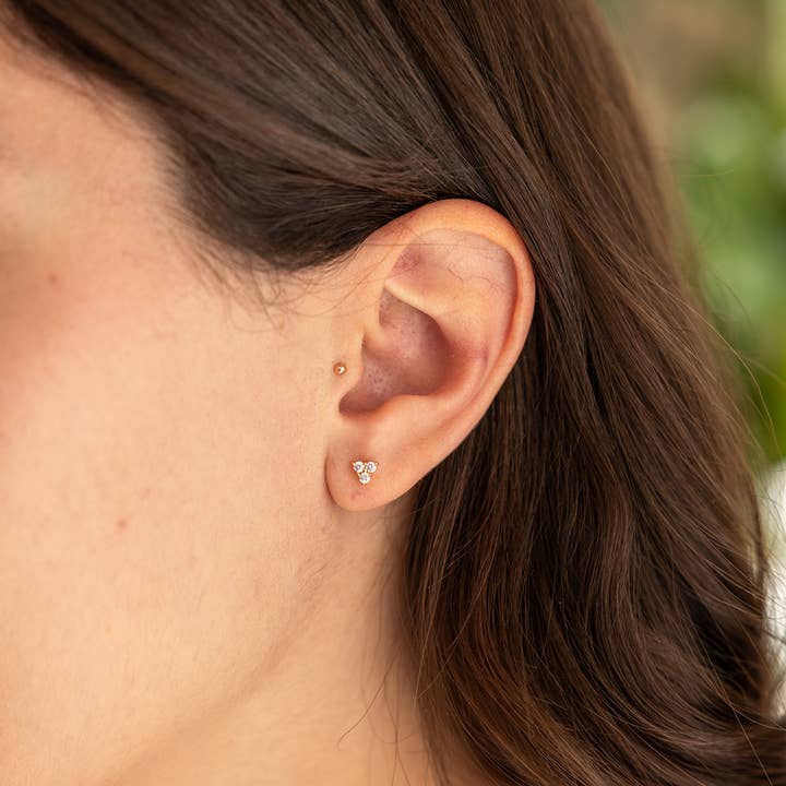 The Land of Salt Trio Pink Cz Stud Earrings