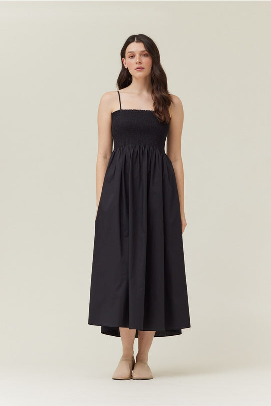 NYLAND Rikki Smocked Top Maxi Dress Black