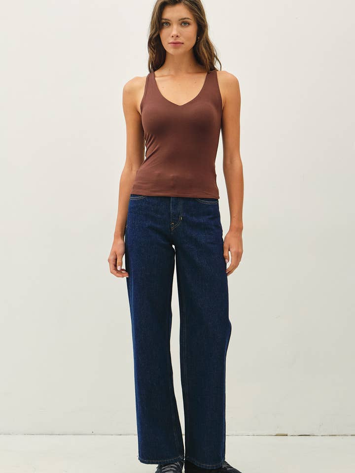 NYLAND Lazarie Basic Full Length V-Neck Tank