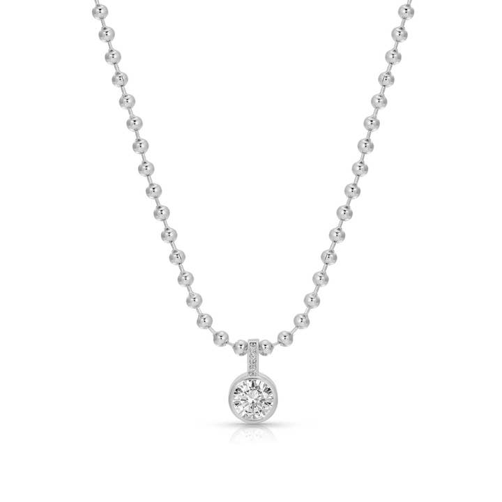 Splendid Iris Bold in Style Cz Pendant Necklace