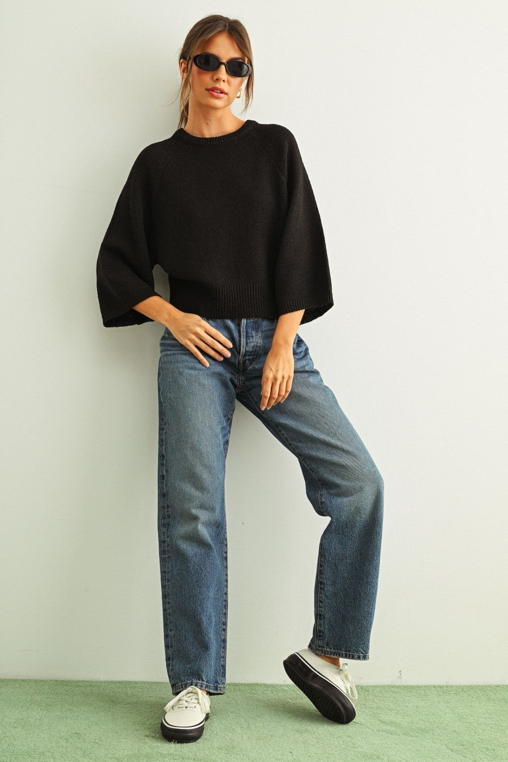 DEON 3/4 Sleeve Knit Top