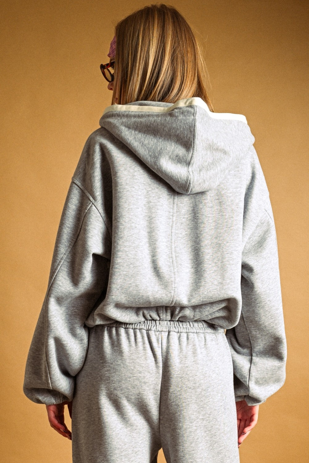 NYLAND Natividad Bubble Hem Zipper Front Sweatshirt