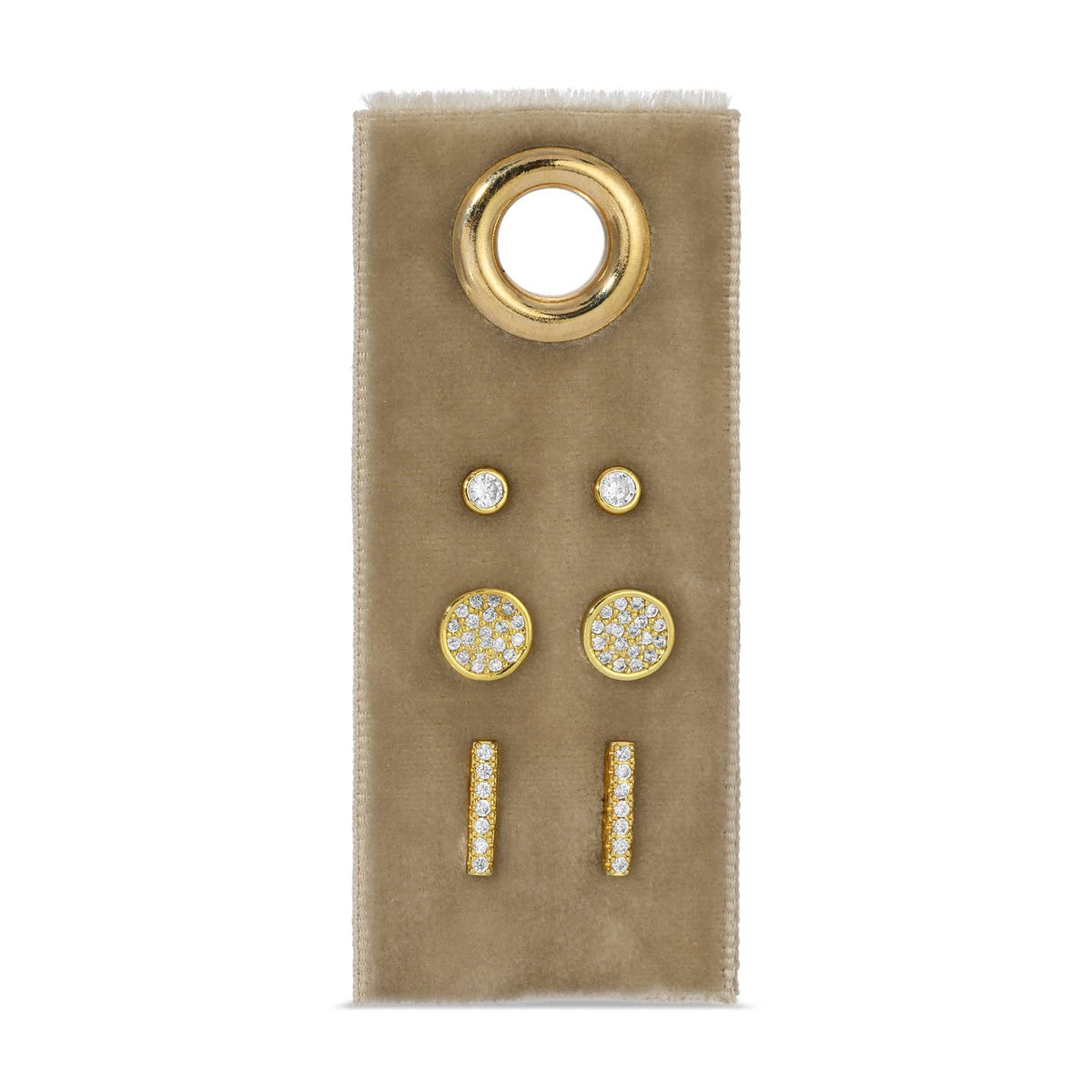 Splendid Iris Pave Velvet Stud Gift Set Gold