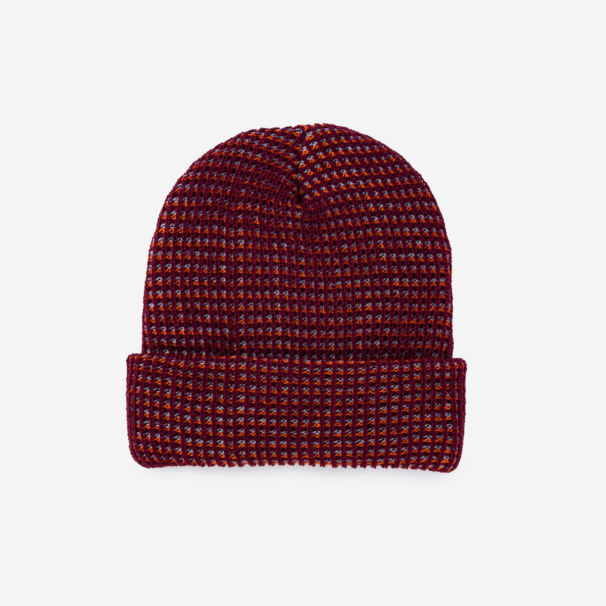 Verloop Simple Grid Knit Beanie Wine Red