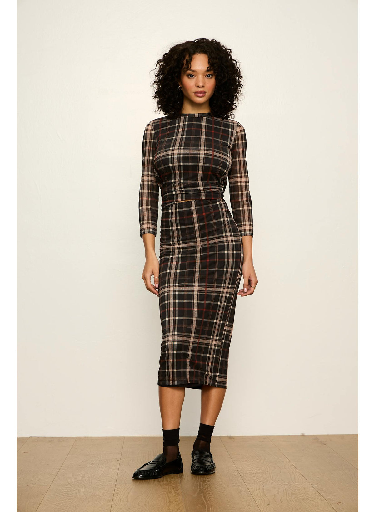 Sanctuary Fall Mesh Midi Skirt