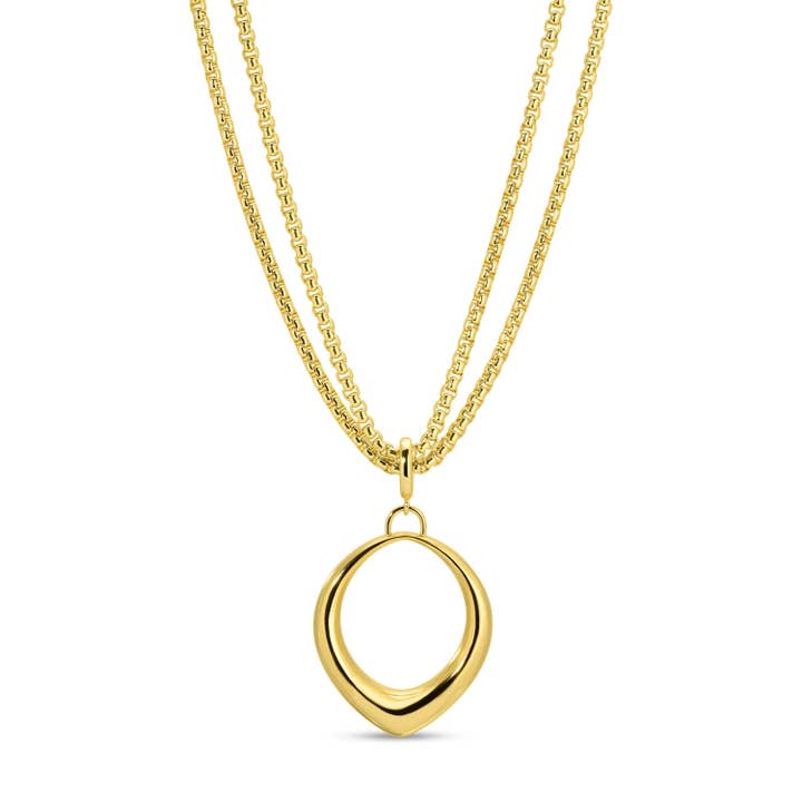 Splendid Iris Long or Doubled Up Elongated Large Open Drop Necklace