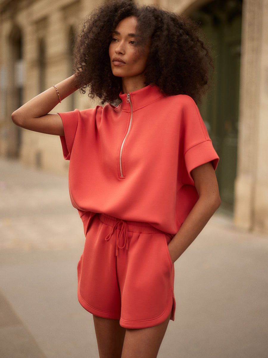 Varley Ritchie Short Sleeve Sweat Summer Fig