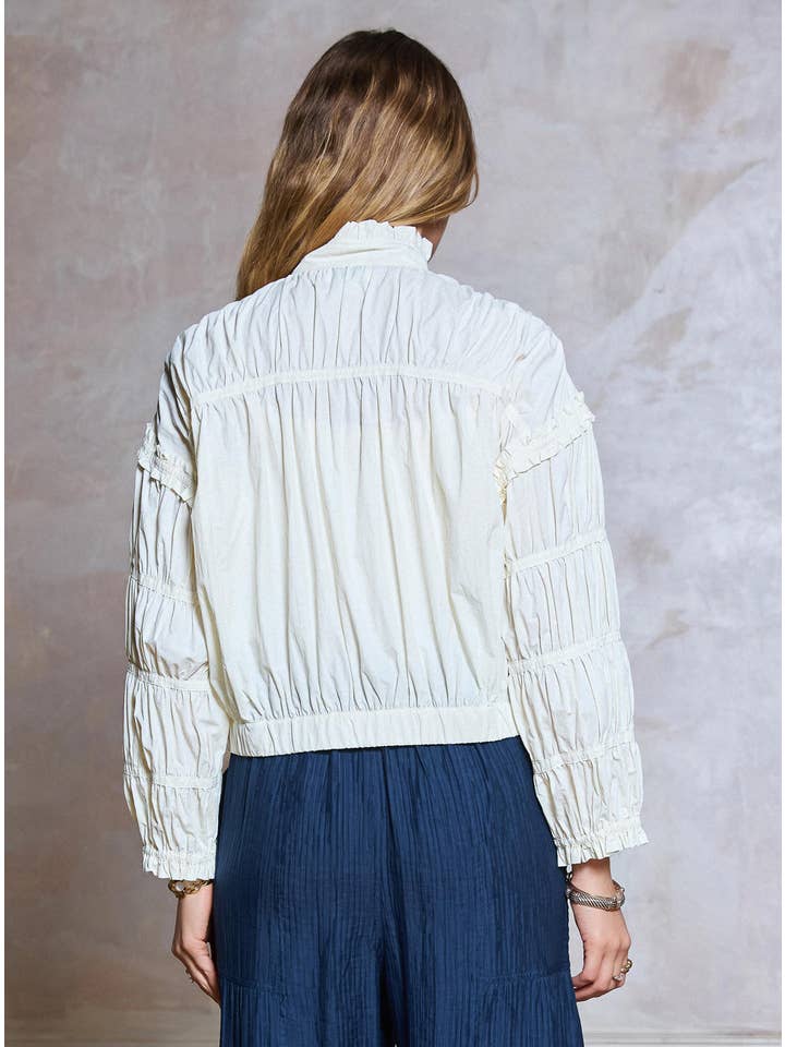 NYLAND Jam Shirring Zip Up Jacket