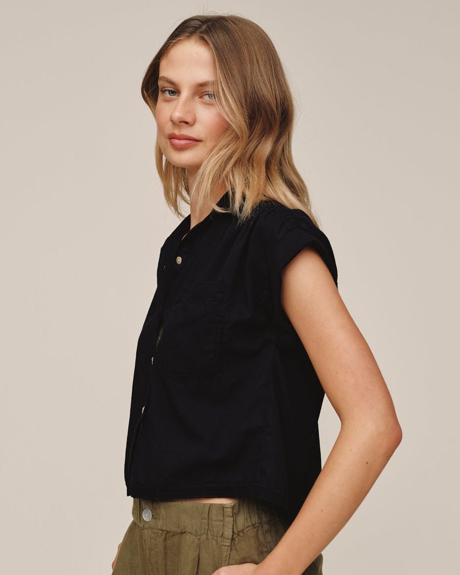 Bella Dahl Cap Sleeve Trimmed Shirt