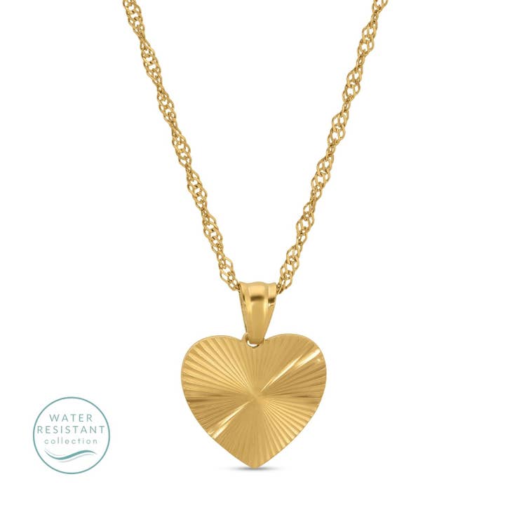 Splendid Iris Heart Burst Water Resistant Pendant