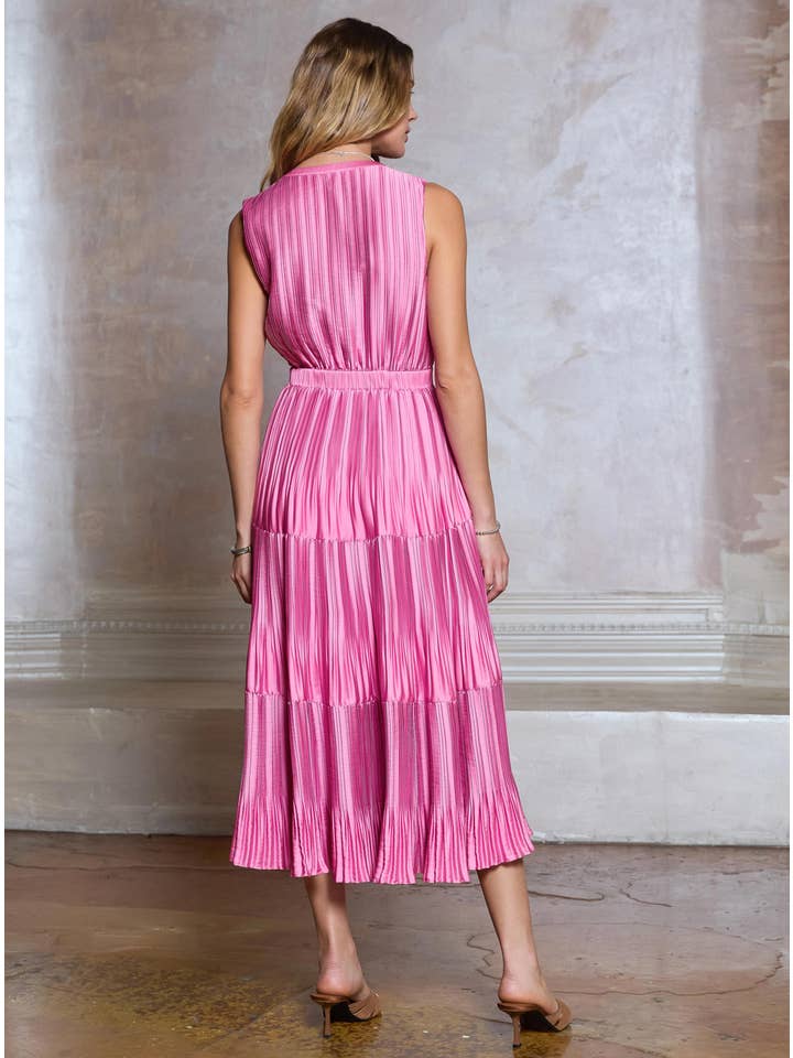 NYLAND Emiko Pleated Sleeveless Maxi Dress