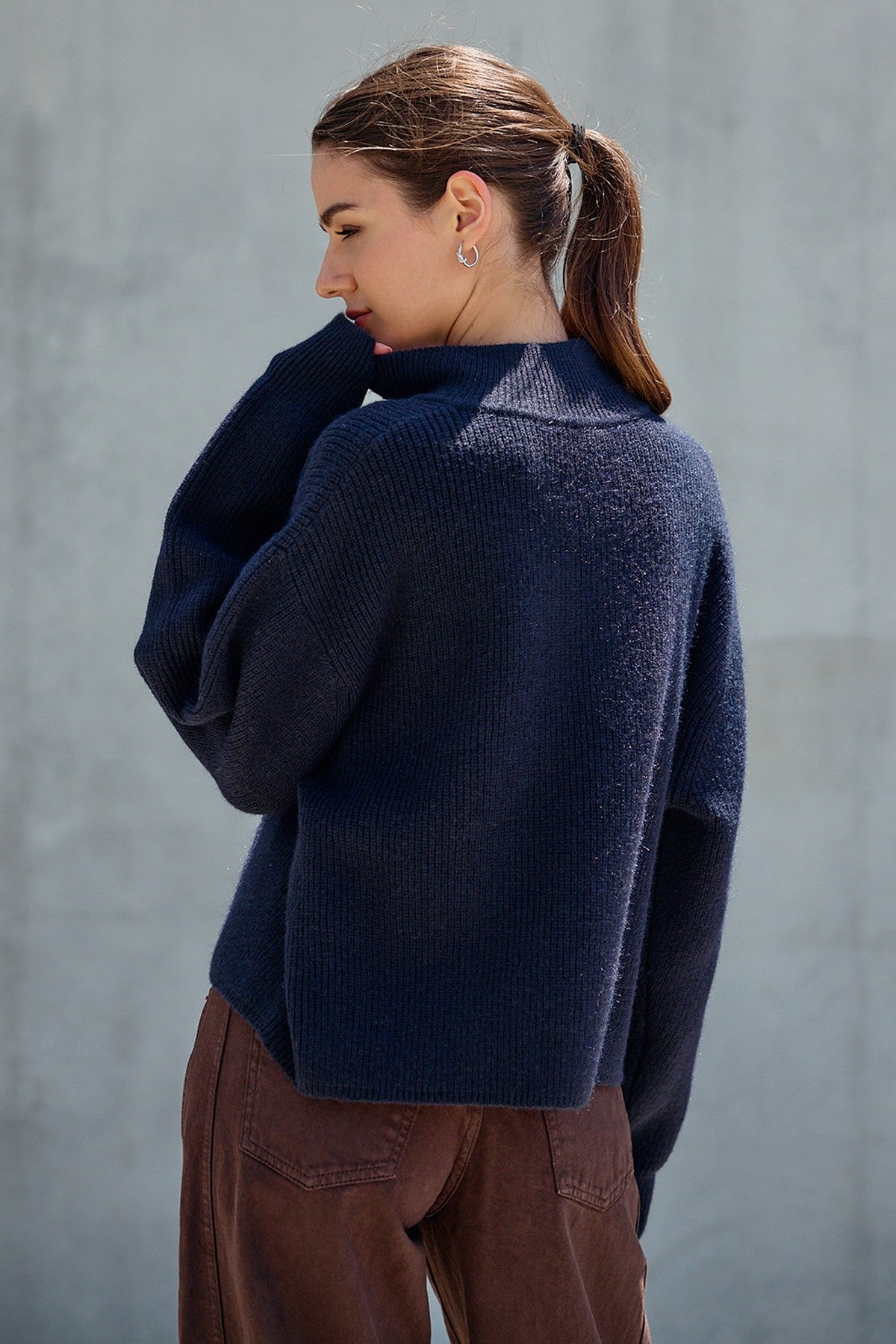 DEON Half Zip Mock Neck Sweater