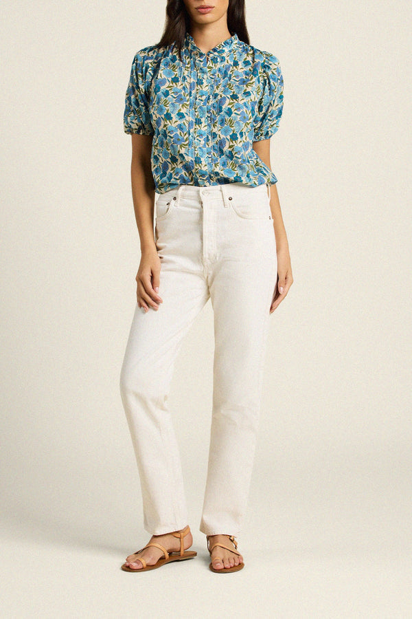 Birds of Paradis by Trovata Mira Blouse in Cielo Floral