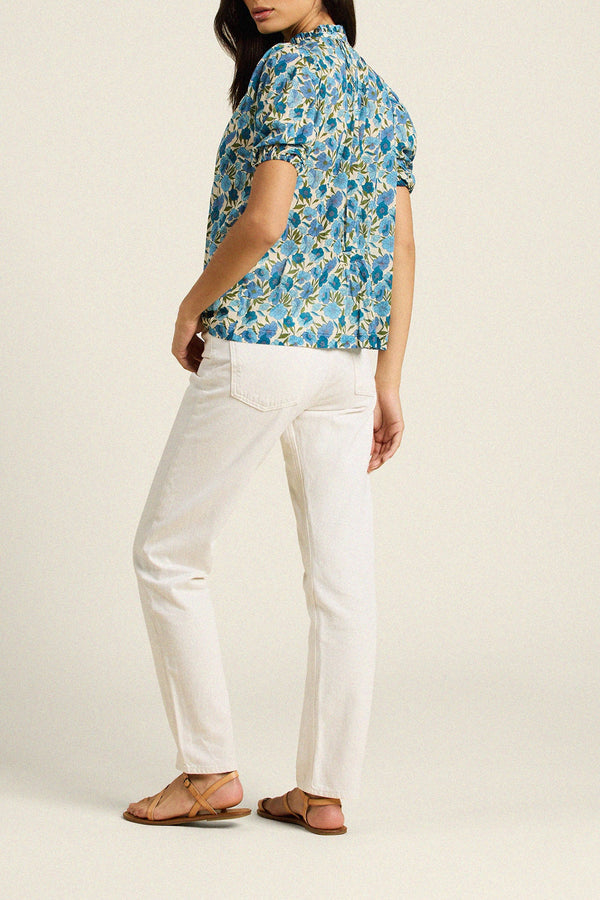 Birds of Paradis by Trovata Mira Blouse in Cielo Floral
