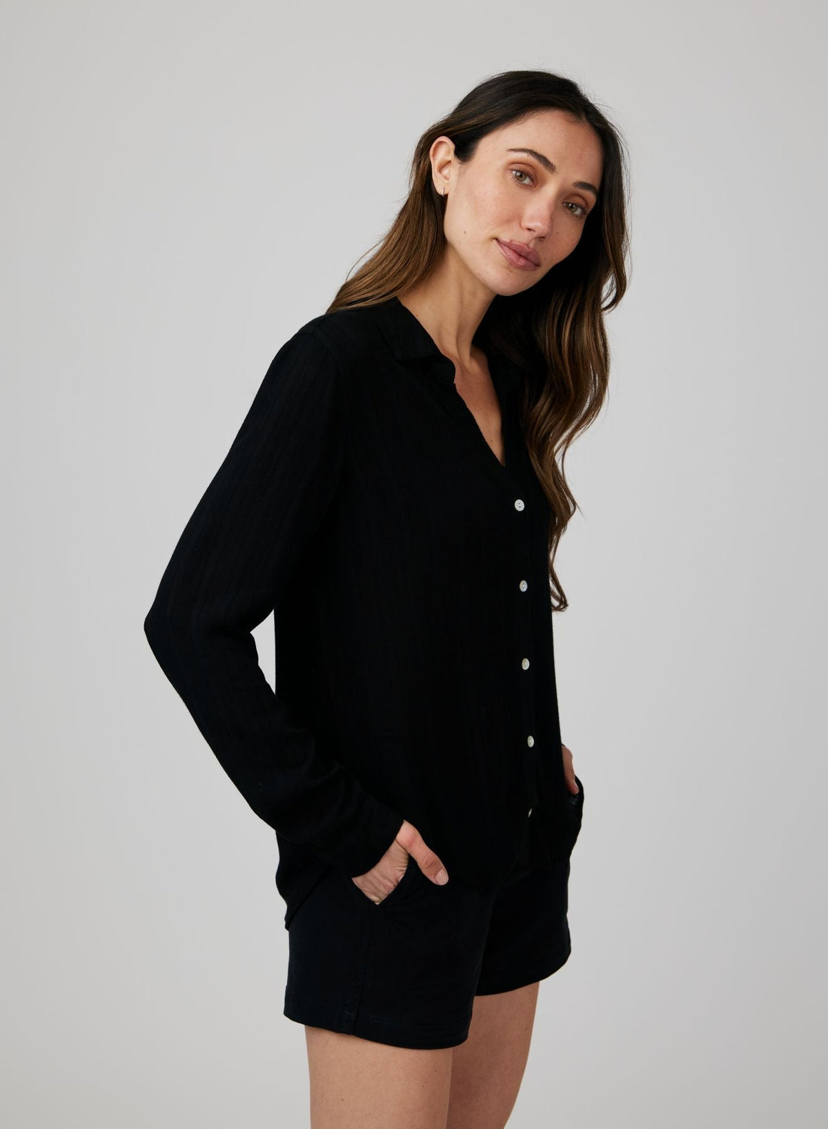 Bella Dahl Classic Button Down in Black