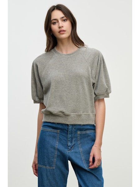 Velvet by Graham & Spencer Avis SS Knit Heather Grey