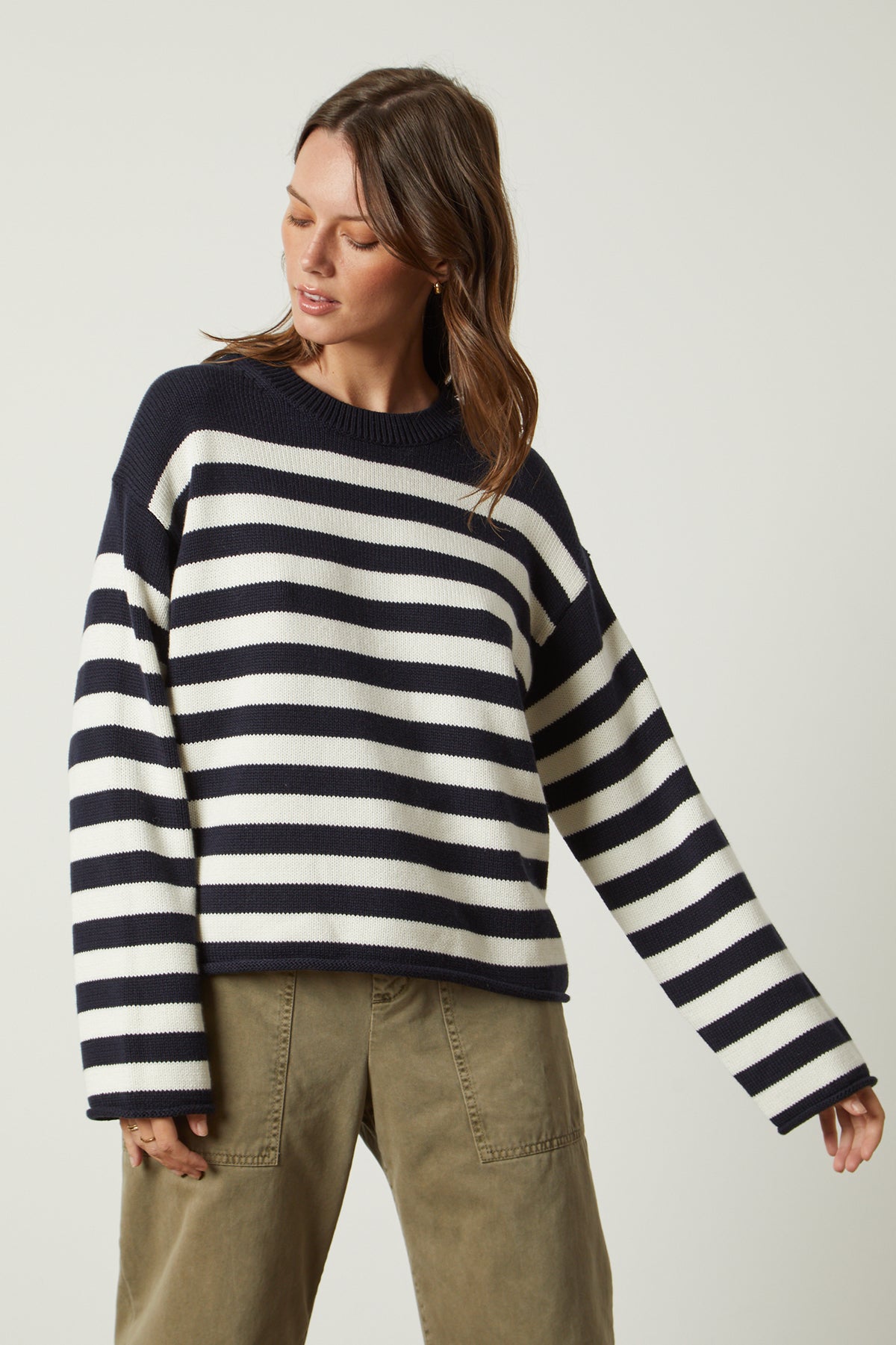 Velvet by Graham &amp; Spencer Lex Striped Sweater Black Milk