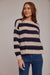 Bella Dahl Crew Neck Relaxed Sweater in Navy Stripes