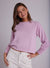 Bella Dahl Cashmere Crew Neck Rib Pullover Frosted Rose