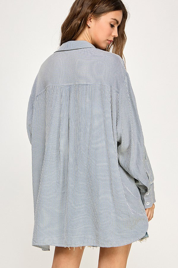 NYLAND Andi  Slouchy Button Front Top