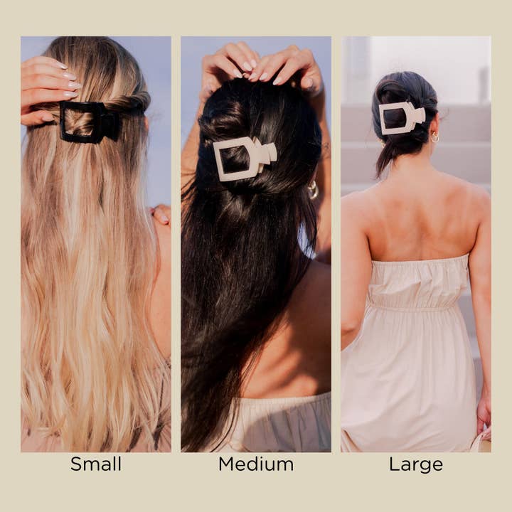 TELETIES Square Flat Hair Clip - Small