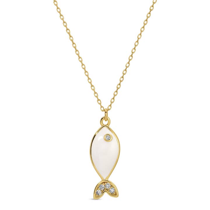 Splendid Iris Fish Pendant Necklace
