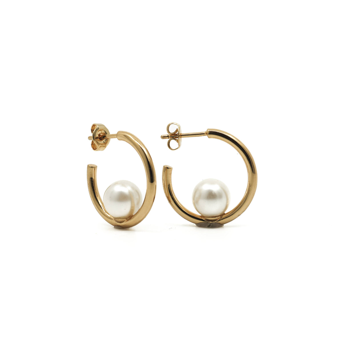 The Land of Salt Ada Oversized Pearl Hoop Earrings