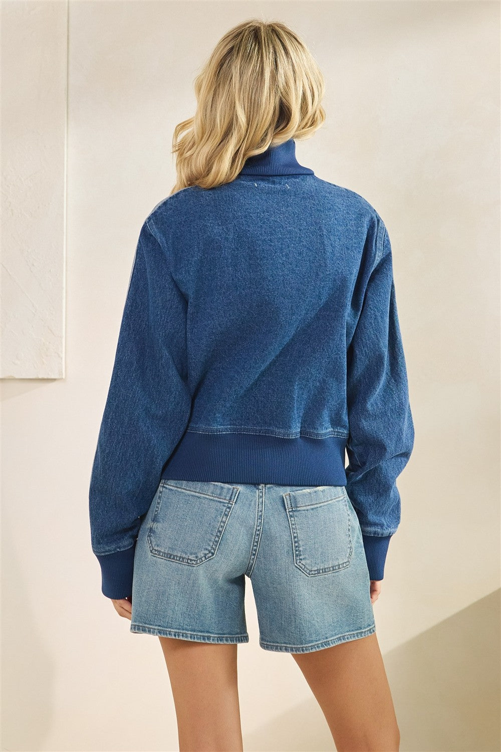NYLAND Ilsabet Athletic Striped Denim Jacket