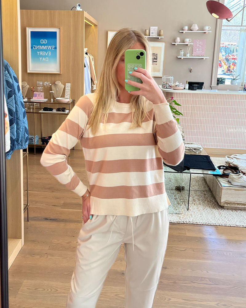 DELUC Holbein Sweater Striped Camel