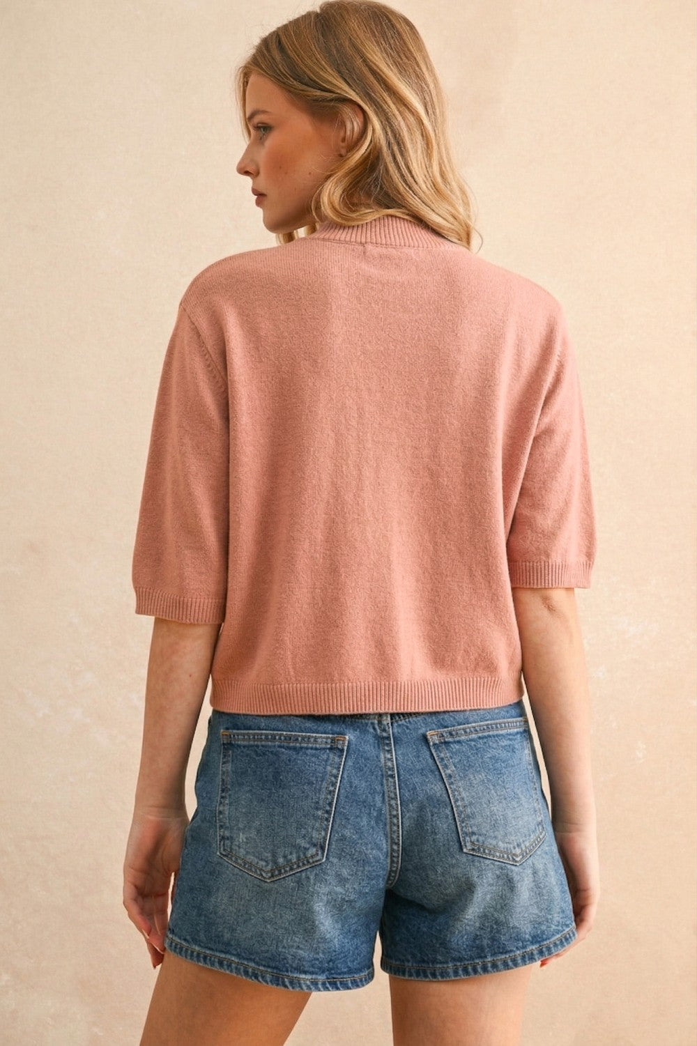 DEON Luxurious Short Sleeve Sweater Top