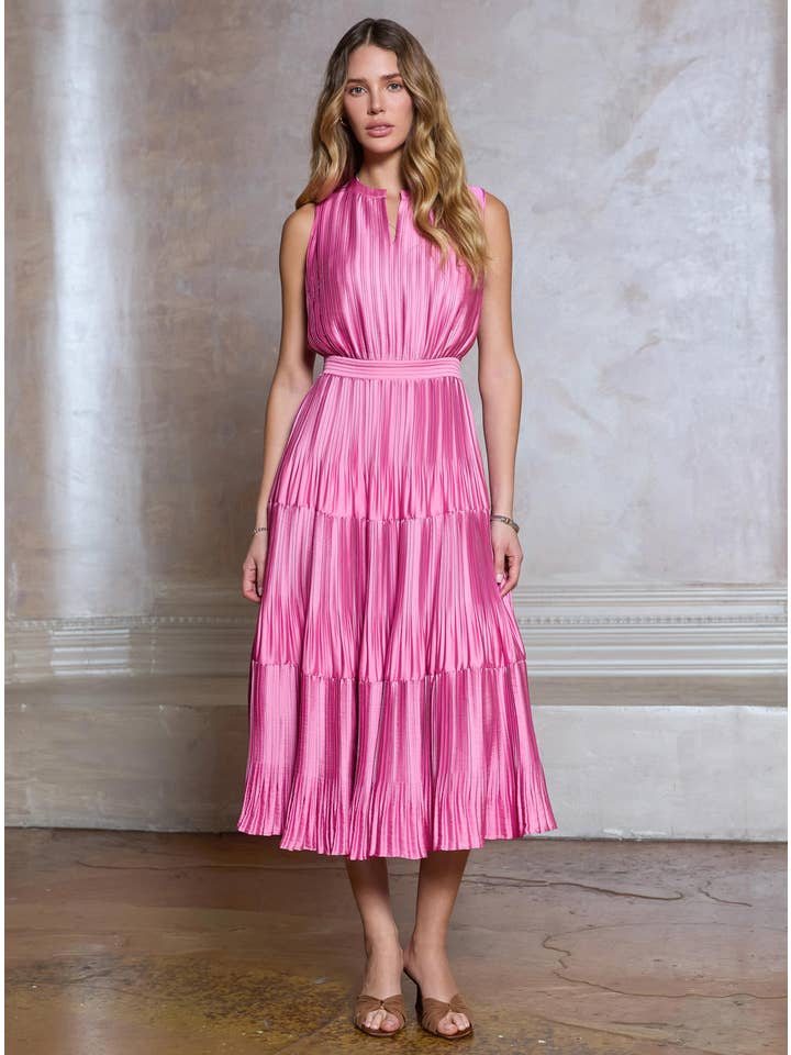 NYLAND Emiko Pleated Sleeveless Maxi Dress