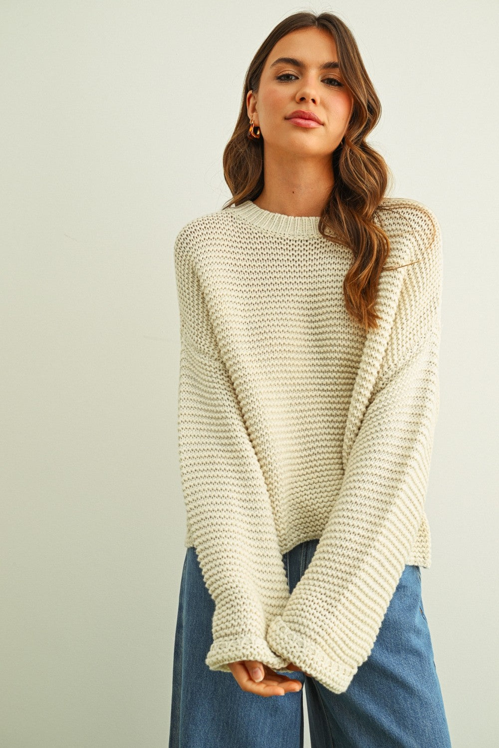 NYLAND Edwina Round Neck Sweater Ivory