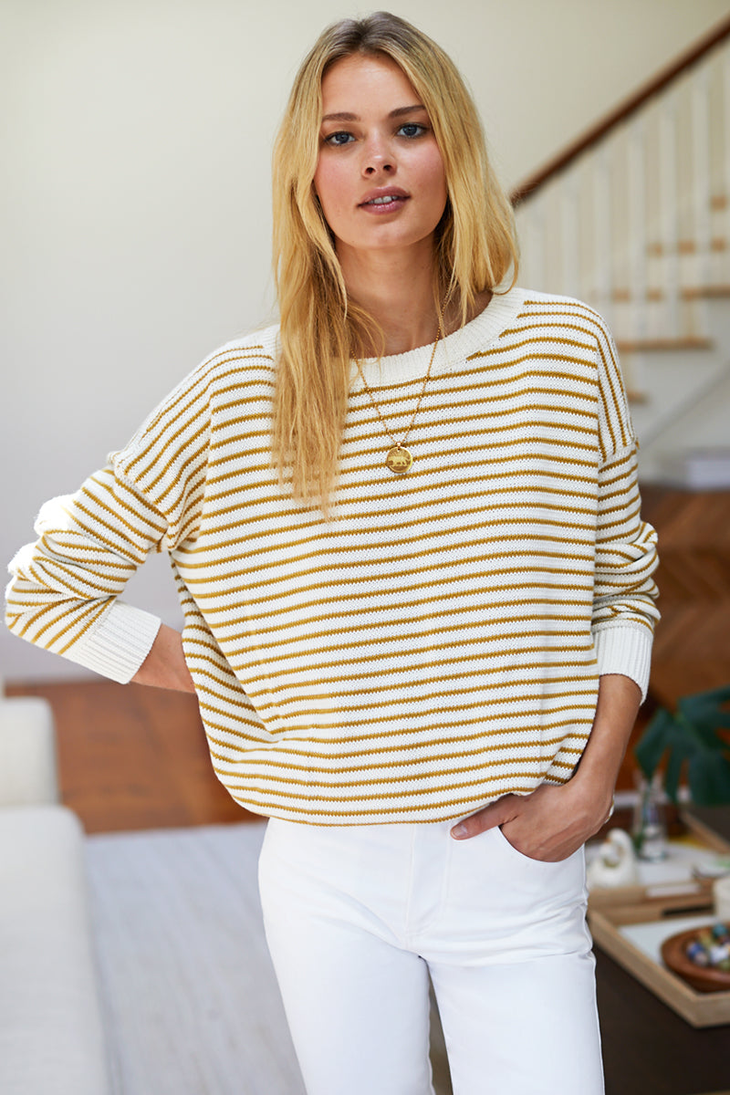 EMERSON FRY Carolyn Sweater Marigold Stripe Organic