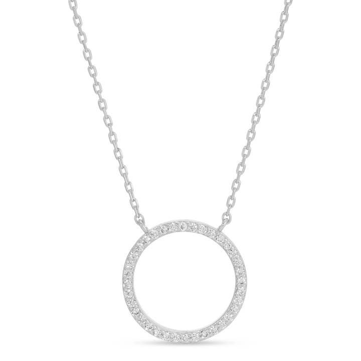 Splendid Iris Open Pave Circle Pendant