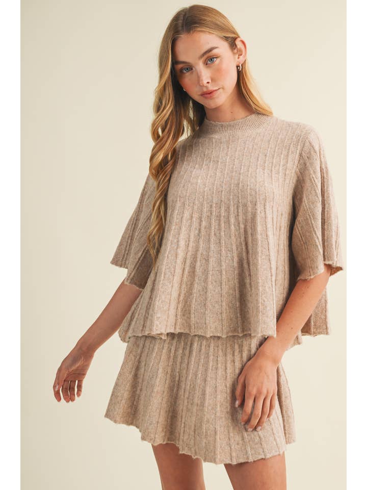 NYLAND Bell Sleeve Wide-Rib Knit Top