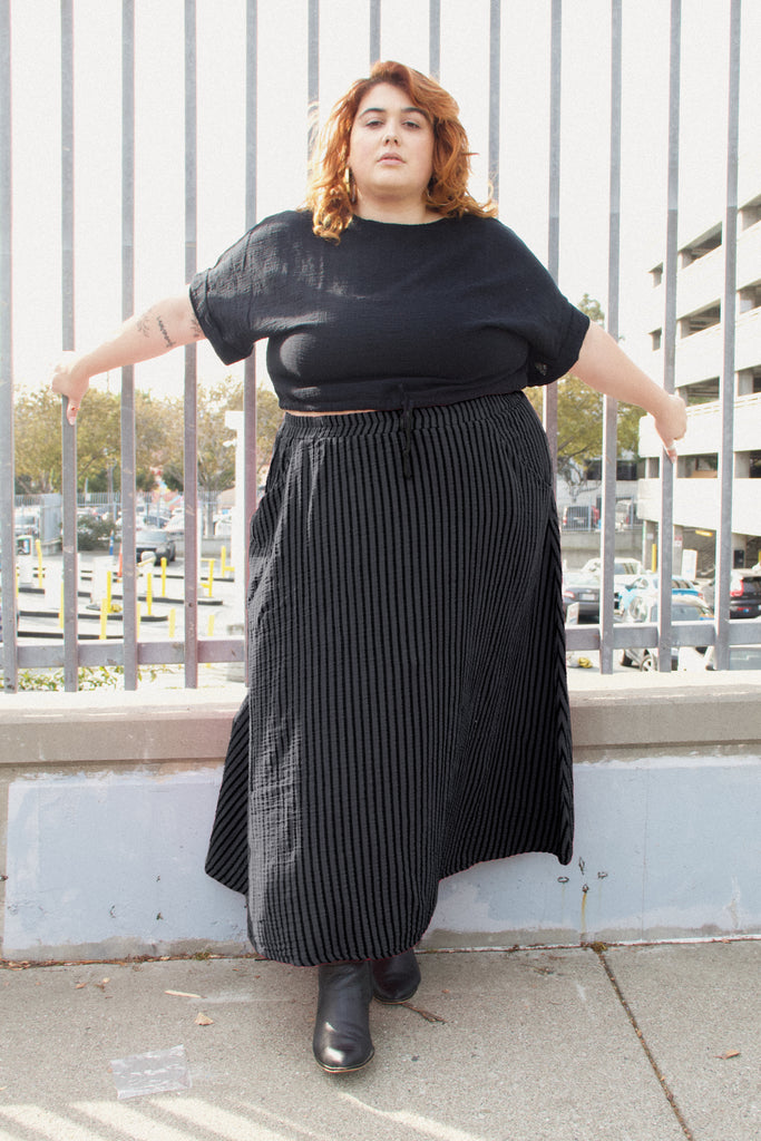 Curator Fawn Stripe Skirt