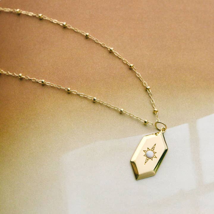 The Land of Salt Sloane Opal Amulet w/ Gold Plated Chain