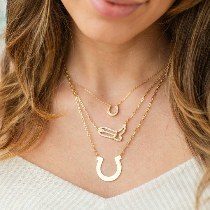 Splendid Iris Large Horseshoe Necklace