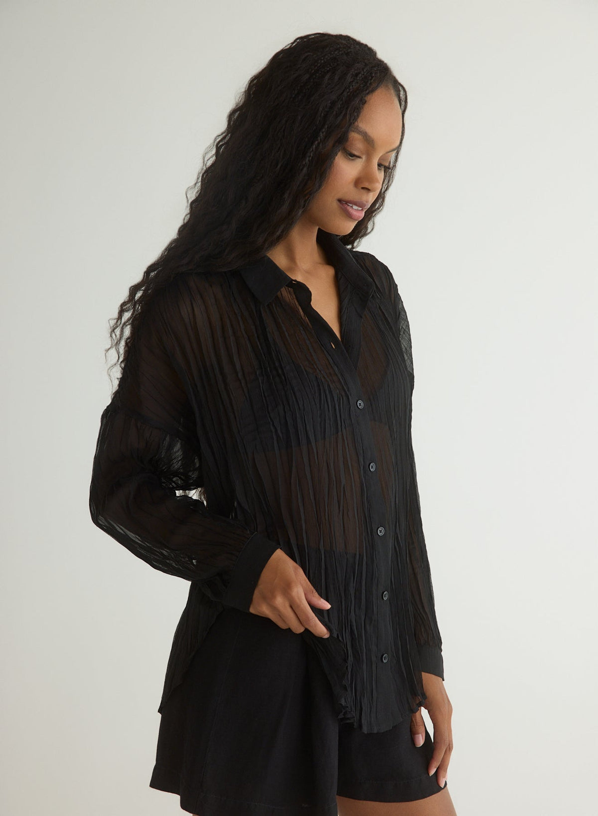 Bella Dahl Flowy Pleated Shirt