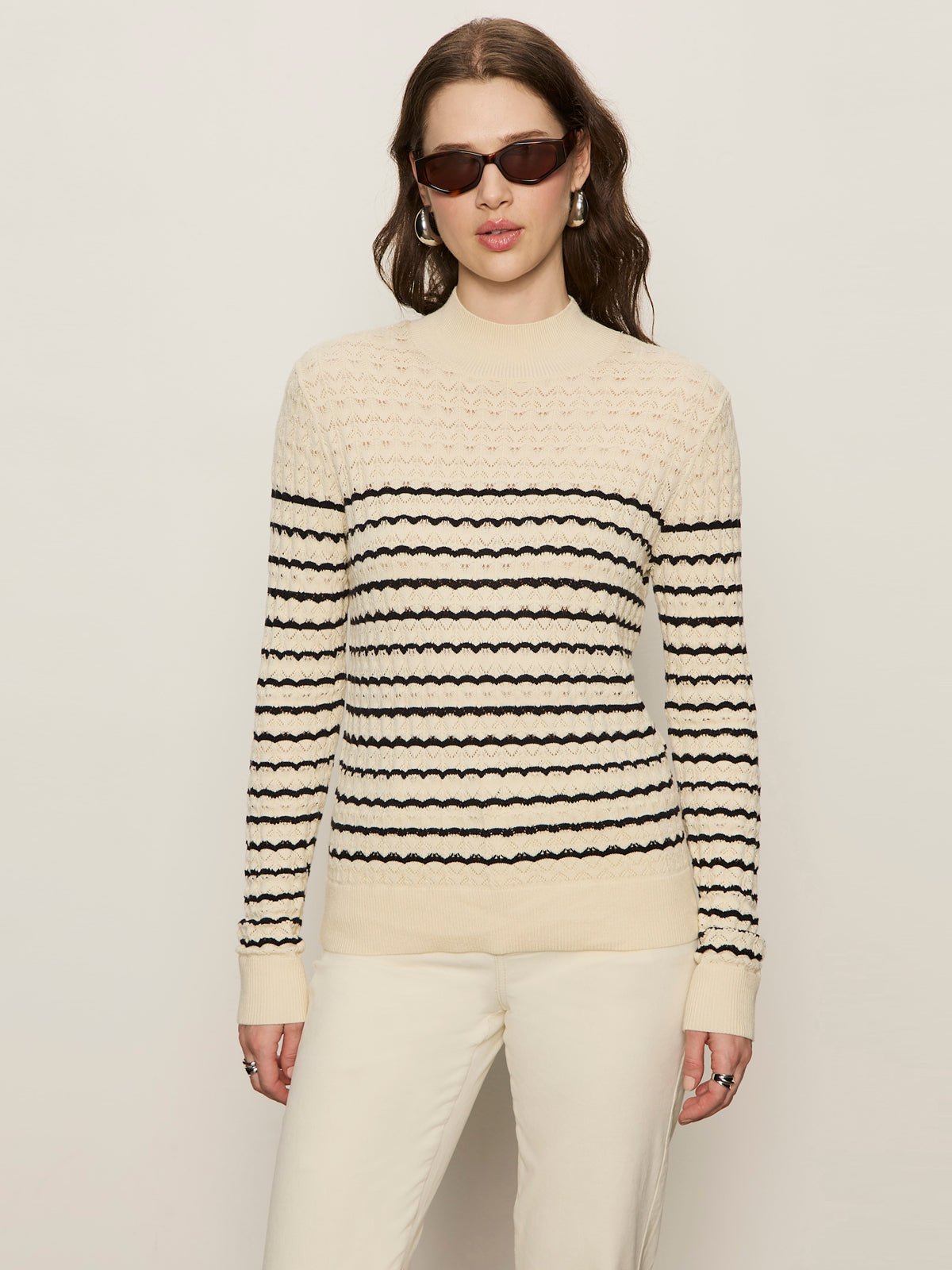 Sanctuary Forever Striped Mock Neck