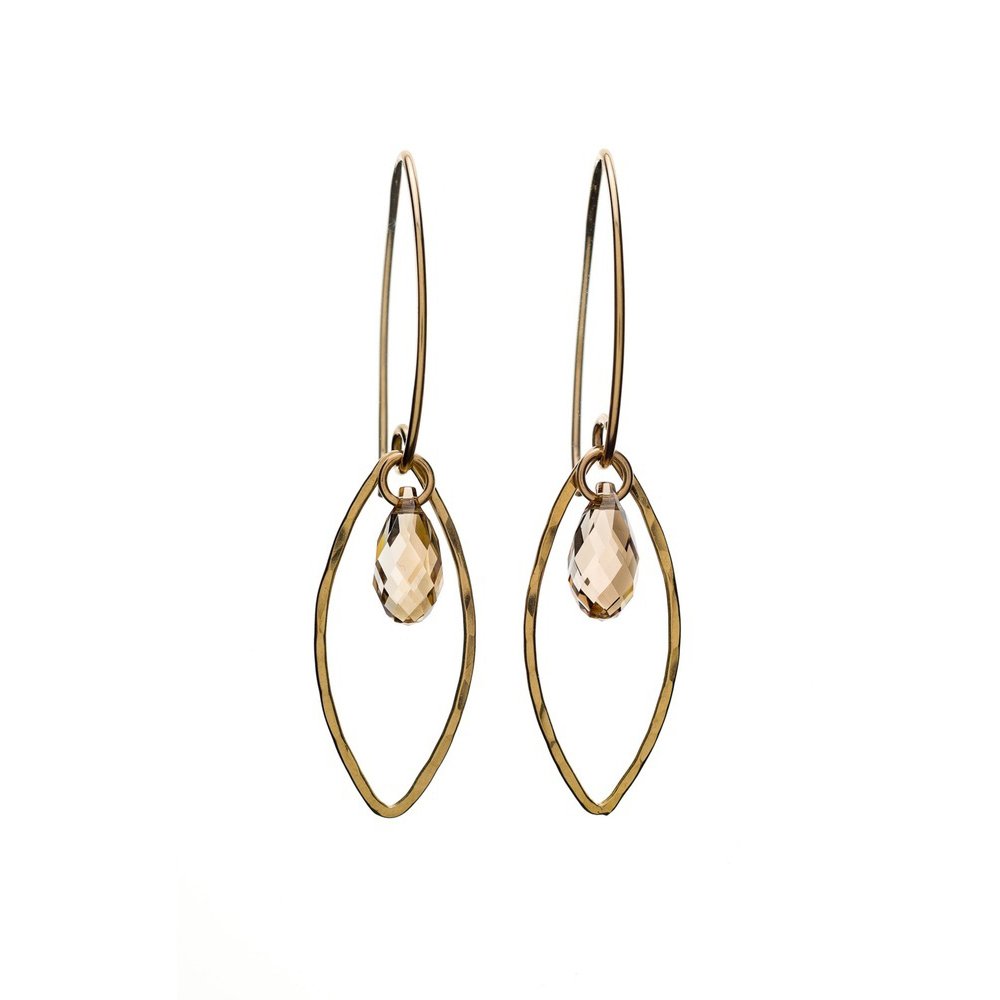 Kenda Kist Marquise Crystal Middle Drop Earrings Gold
