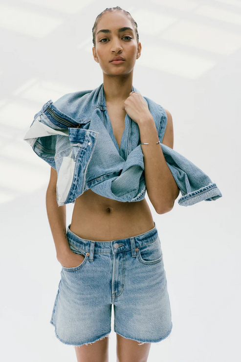 PISTOLA Kennedy Relaxed Mid Rise Denim Short in Escape